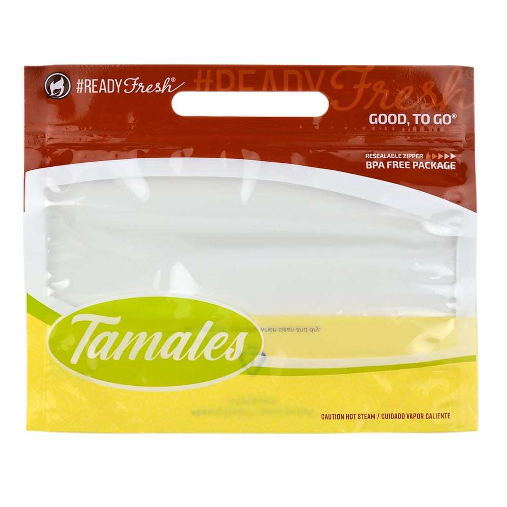 LK Packaging #ReadyFresh® Bottom Gusset Grab-N-Go Tamale Pouch - 9 1/2" x 8" x 5" BG, #ReadyFresh (GNG1085)