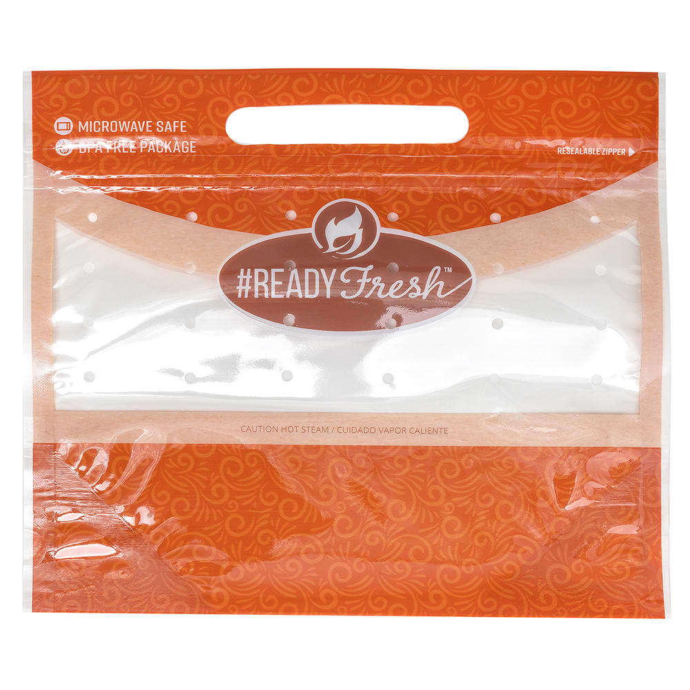 LK Packaging #ReadyFresh® Bottom Gusset Grab-N-Go Fried Chicken Pouch - 9" x 8" x 5" BG, #ReadyFresh (GNG985)