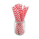 LK Packaging 7 3/4" Unwrapped Jumbo Paper Straw, Red/White Striped (GPSJ775UW-RE) thumbnail 6