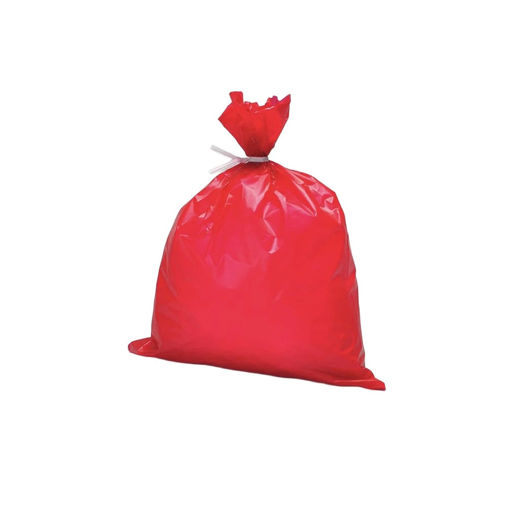 LK Packaging Red Dressing Disposal Bag - 4" x 30", 1 mil HDPE (HD0430RE)