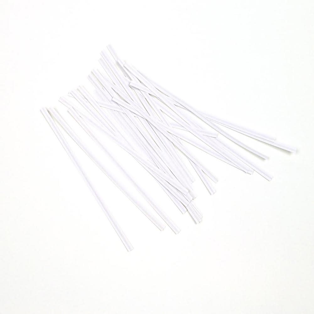 LK Packaging 6" White Paper Covered Bag Twist-Tie (M6PAW)