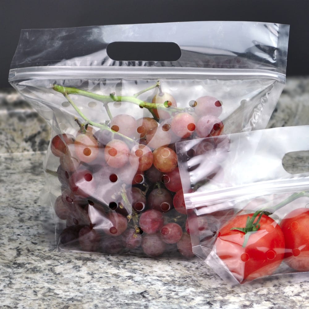 LK Packaging Bottom Gusset Vented Produce Pouch - 10" x 11", Poly (PBZ11104BG)