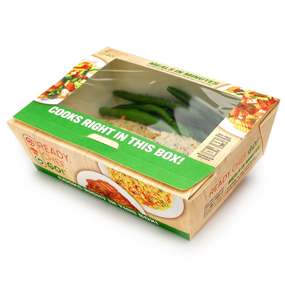 LK Packaging Ready. Chef. Go!® Large Dual-Ovenable Container w/ Clear Window, 7 1/2"L x 5 1/2"W (RCG-LDOBOX)