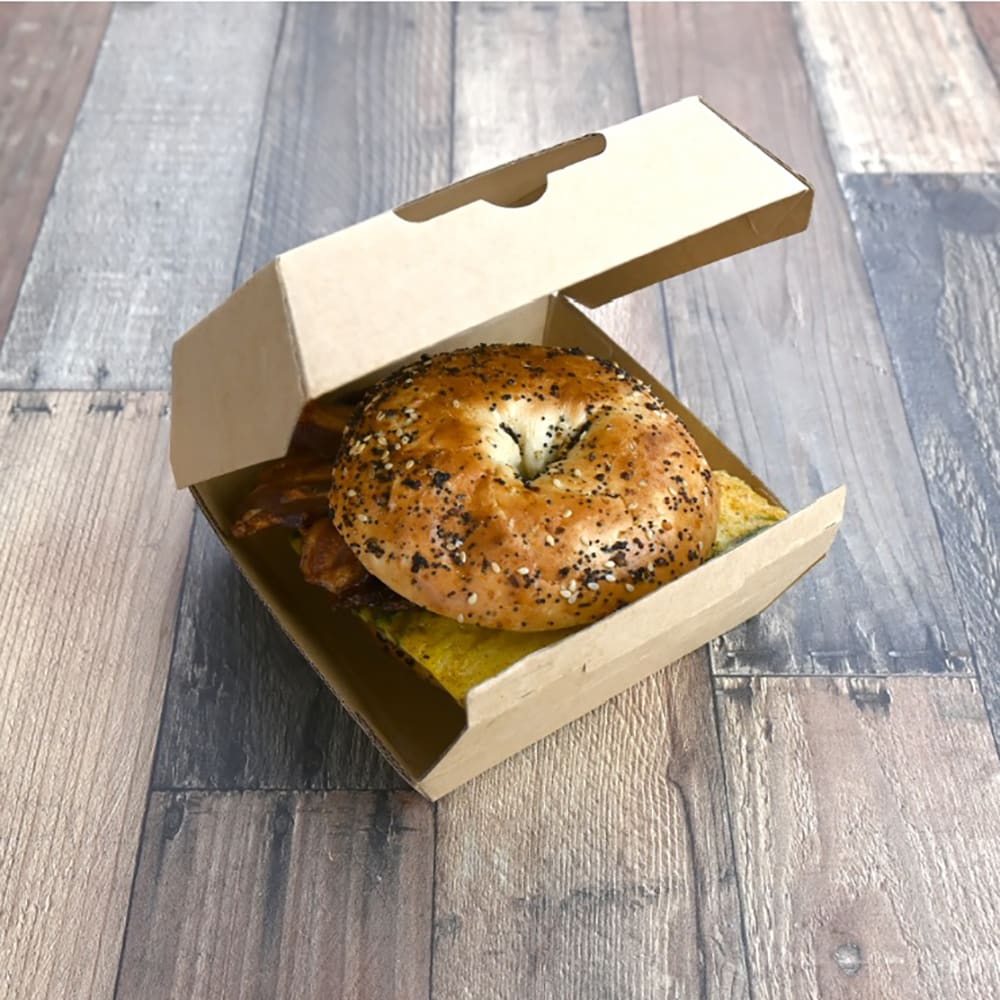 LK Packaging #ReadyFresh® Sandwich Container - 5 1/2" x 5" x 2 13/16", Kraft (RF-BRSWM)