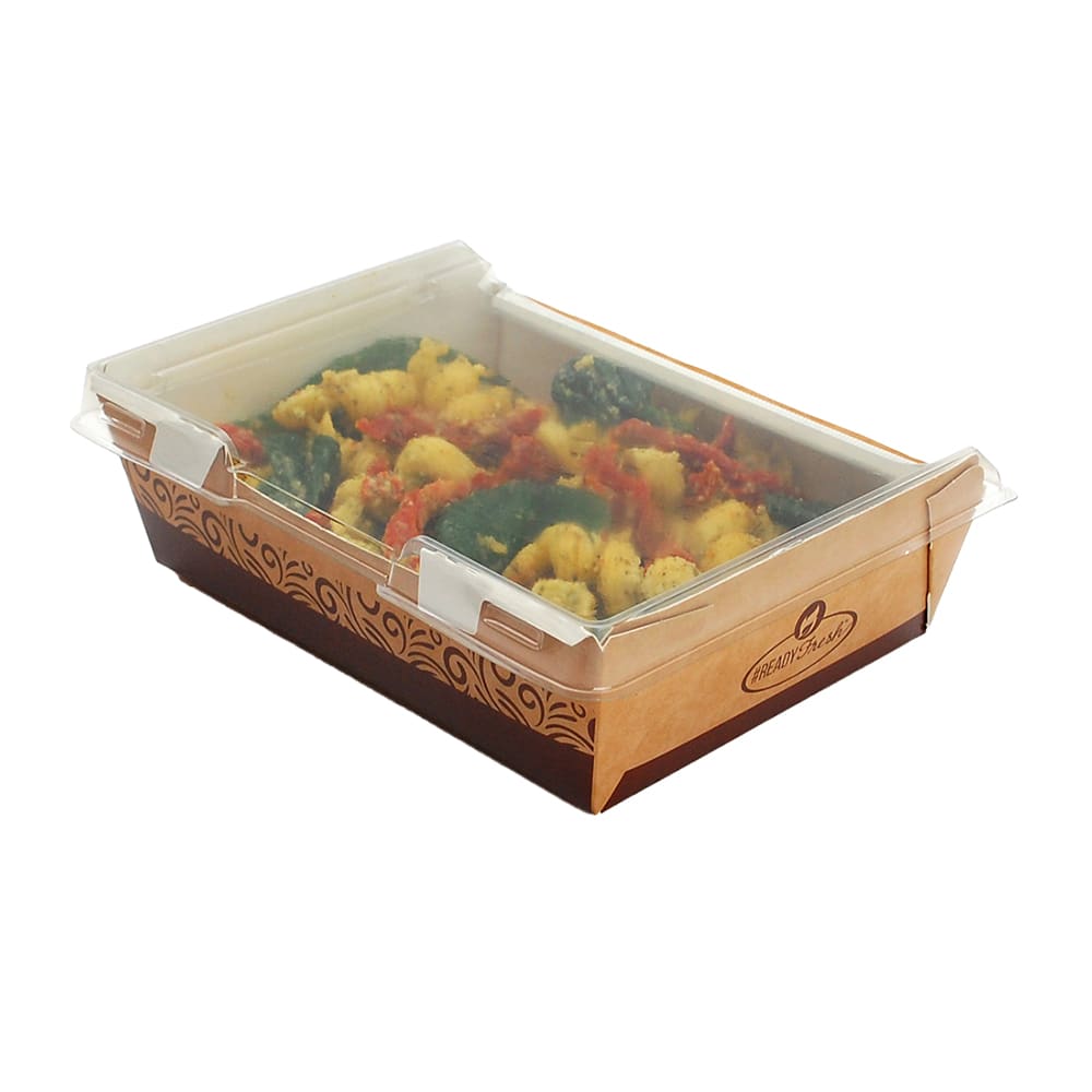 LK Packaging #ReadyFresh® Kraft Container w/ Clear Lid - 6 1/3" x 5" x 2", Kraft (RF-HGDMD)
