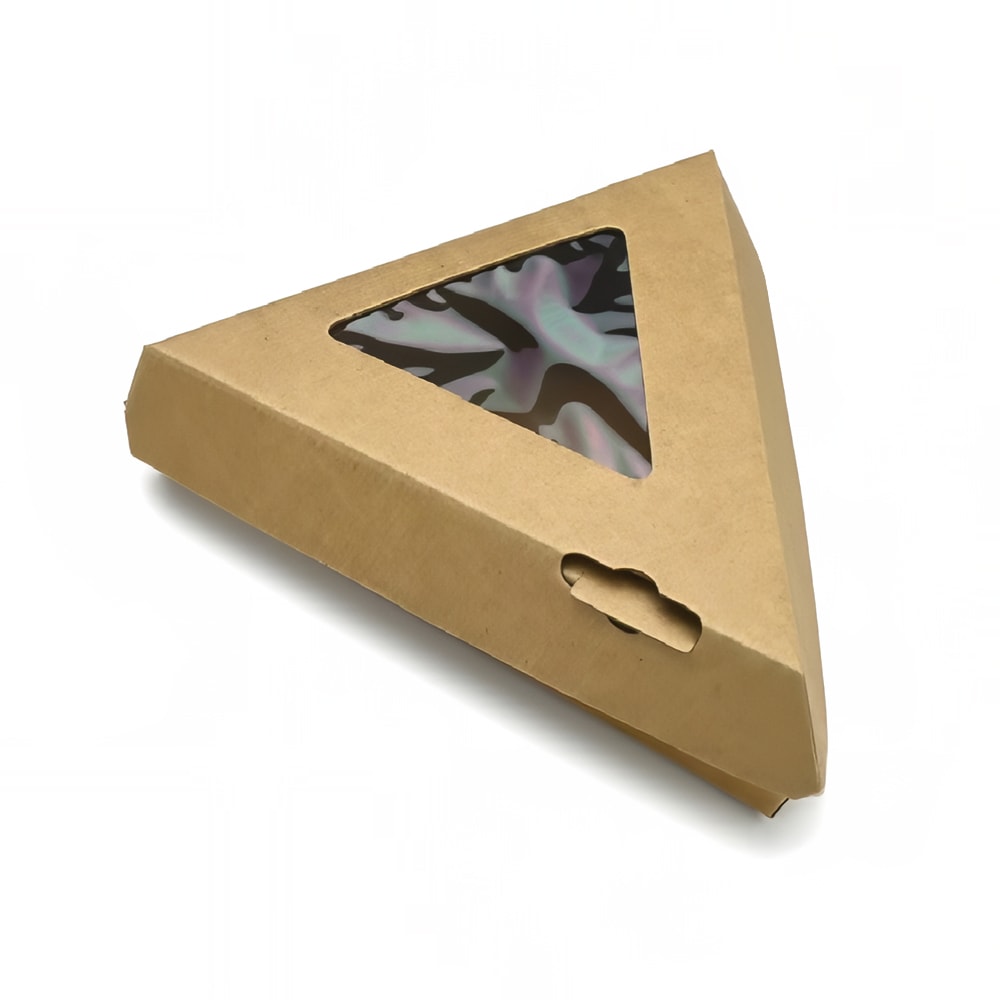 LK Packaging #ReadyFresh® Pizza Slice Container w/ Window - 9" x 8 1/4" x 2", Kraft (RF-PZZAW)