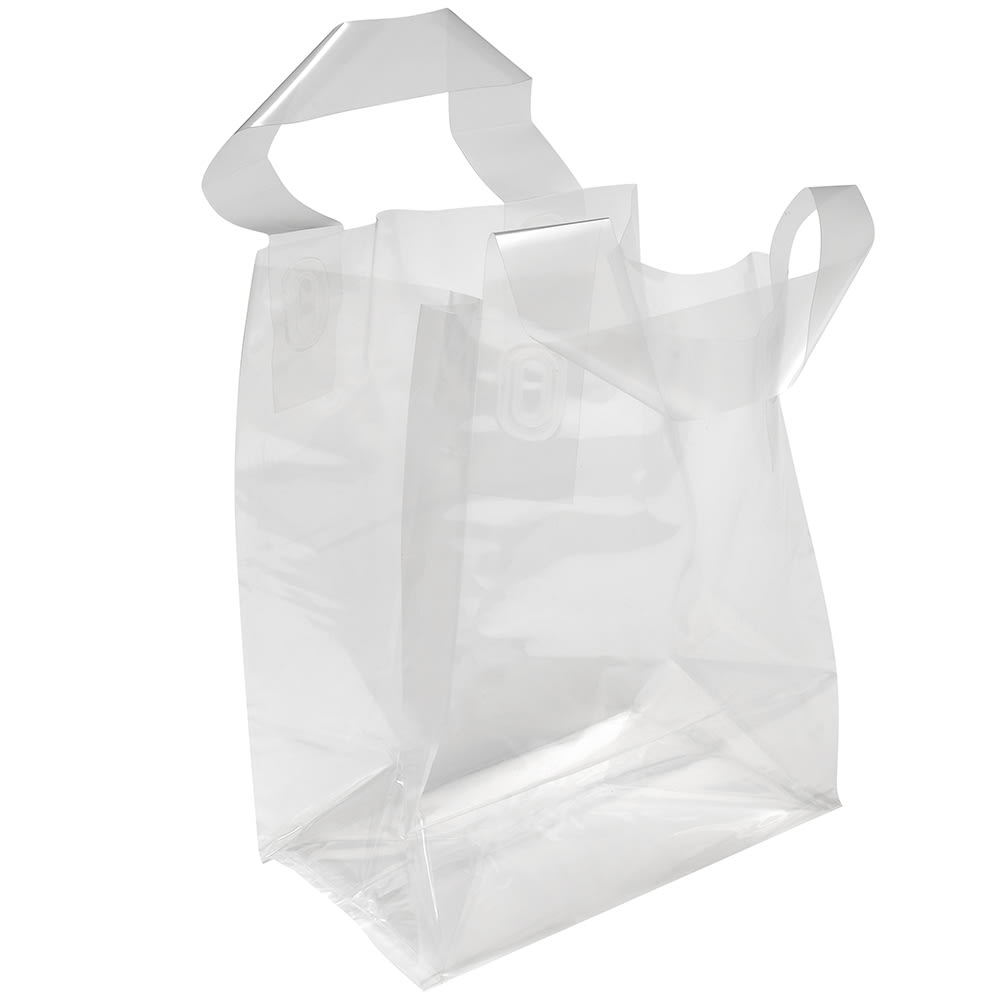 LK Packaging Fast Take® Poly Take Out Bag w/ Handles - 8 1/2" x 6 3/4" x 4 3/4", Clear (TO6484)