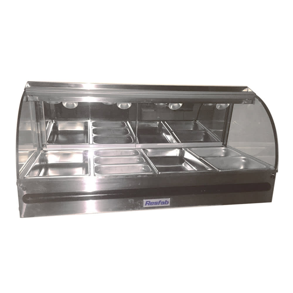 Resfab 54" Full Service Countertop Heated Display Case - (4) Pan Capacity, 120/208v/1ph (GM-4P)