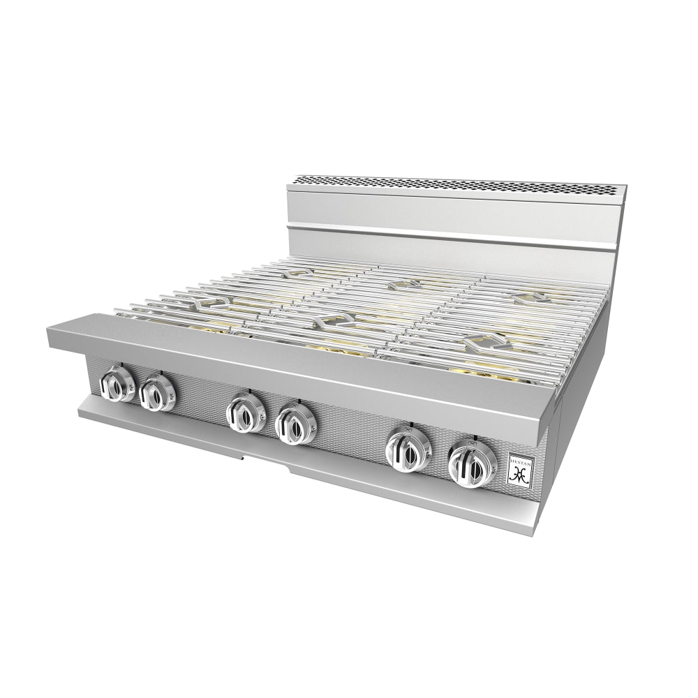 Hestan 36" Gas Hotplate w/ (6) Burners & Manual Controls, Natural Gas (HOP366 NG)