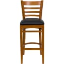 Flash Furniture XU-DGW0005BARLAD-CHY-BLKV-GG Bar Stool w/ Ladder Back & Black Vinyl Seat, Cherry thumbnail 2