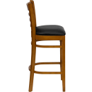 Flash Furniture XU-DGW0005BARLAD-CHY-BLKV-GG Bar Stool w/ Ladder Back & Black Vinyl Seat, Cherry thumbnail 3