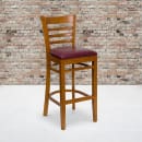Flash Furniture XU-DGW0005BARLAD-CHY-BURV-GG Bar Stool w/ Ladder Back & Burgundy Vinyl Seat, Cherry thumbnail 5