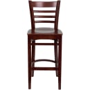Flash Furniture XU-DGW0005BARLAD-MAH-GG Bar Stool w/ Ladder Back & Wood Seat, Mahogany thumbnail 2