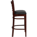 Flash Furniture XU-DGW0005BARLAD-MAH-BLKV-GG Bar Stool w/ Ladder Back & Black Vinyl Seat, Mahogany thumbnail 3