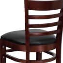 Flash Furniture XU-DGW0005BARLAD-MAH-BLKV-GG Bar Stool w/ Ladder Back & Black Vinyl Seat, Mahogany thumbnail 8
