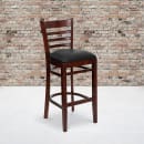 Flash Furniture XU-DGW0005BARLAD-MAH-BLKV-GG Bar Stool w/ Ladder Back & Black Vinyl Seat, Mahogany thumbnail 9