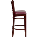 Flash Furniture XU-DGW0005BARLAD-MAH-BURV-GG Bar Stool w/ Ladder Back & Burgundy Vinyl Seat, Mahogany thumbnail 3