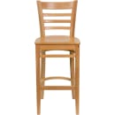 Flash Furniture XU-DGW0005BARLAD-NAT-GG Bar Stool w/ Ladder Back & Wood Seat, Natural thumbnail 2