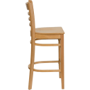 Flash Furniture XU-DGW0005BARLAD-NAT-GG Bar Stool w/ Ladder Back & Wood Seat, Natural thumbnail 3
