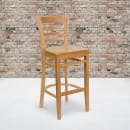 Flash Furniture XU-DGW0005BARLAD-NAT-GG Bar Stool w/ Ladder Back & Wood Seat, Natural thumbnail 9