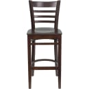 Flash Furniture XU-DGW0005BARLAD-WAL-GG Bar Stool w/ Ladder Back & Wood Seat, Walnut thumbnail 2