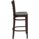 Flash Furniture XU-DGW0005BARLAD-WAL-GG Bar Stool w/ Ladder Back & Wood Seat, Walnut thumbnail 3