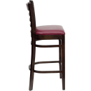 Flash Furniture XU-DGW0005BARLAD-WAL-BURV-GG Bar Stool w/ Ladder Back & Burgundy Vinyl Seat, Walnut thumbnail 3