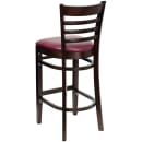Flash Furniture XU-DGW0005BARLAD-WAL-BURV-GG Bar Stool w/ Ladder Back & Burgundy Vinyl Seat, Walnut thumbnail 4