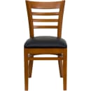 Flash Furniture XU-DGW0005LAD-CHY-BLKV-GG Restaurant Chair w/ Ladder Back & Black Vinyl Seat - Beechwood, Cherry Finish thumbnail 2