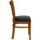 Flash Furniture XU-DGW0005LAD-CHY-BLKV-GG Restaurant Chair w/ Ladder Back & Black Vinyl Seat - Beechwood, Cherry Finish thumbnail 3