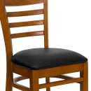 Flash Furniture XU-DGW0005LAD-CHY-BLKV-GG Restaurant Chair w/ Ladder Back & Black Vinyl Seat - Beechwood, Cherry Finish thumbnail 6