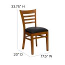 Flash Furniture XU-DGW0005LAD-CHY-BLKV-GG Restaurant Chair w/ Ladder Back & Black Vinyl Seat - Beechwood, Cherry Finish thumbnail 7