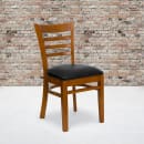 Flash Furniture XU-DGW0005LAD-CHY-BLKV-GG Restaurant Chair w/ Ladder Back & Black Vinyl Seat - Beechwood, Cherry Finish thumbnail 9