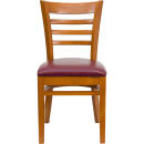 Flash Furniture XU-DGW0005LAD-CHY-BURV-GG Restaurant Chair w/ Ladder Back & Burgundy Vinyl Seat - Beechwood, Cherry Finish thumbnail 2