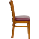 Flash Furniture XU-DGW0005LAD-CHY-BURV-GG Restaurant Chair w/ Ladder Back & Burgundy Vinyl Seat - Beechwood, Cherry Finish thumbnail 3