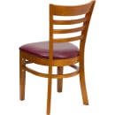 Flash Furniture XU-DGW0005LAD-CHY-BURV-GG Restaurant Chair w/ Ladder Back & Burgundy Vinyl Seat - Beechwood, Cherry Finish thumbnail 4