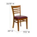 Flash Furniture XU-DGW0005LAD-CHY-BURV-GG Restaurant Chair w/ Ladder Back & Burgundy Vinyl Seat - Beechwood, Cherry Finish thumbnail 7