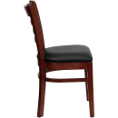 Flash Furniture XU-DGW0005LAD-MAH-BLKV-GG Restaurant Chair w/ Ladder Back & Black Vinyl Seat - Beechwood, Mahogany Finish thumbnail 3