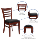Flash Furniture XU-DGW0005LAD-MAH-BLKV-GG Restaurant Chair w/ Ladder Back & Black Vinyl Seat - Beechwood, Mahogany Finish thumbnail 6