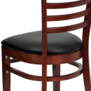 Flash Furniture XU-DGW0005LAD-MAH-BLKV-GG Restaurant Chair w/ Ladder Back & Black Vinyl Seat - Beechwood, Mahogany Finish thumbnail 8