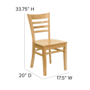 Flash Furniture XU-DGW0005LAD-NAT-GG Restaurant Chair w/ Ladder Back - Beechwood, Natural Finish thumbnail 2