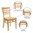 Flash Furniture XU-DGW0005LAD-NAT-GG Restaurant Chair w/ Ladder Back - Beechwood, Natural Finish thumbnail 6