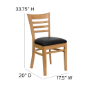 Flash Furniture XU-DGW0005LAD-NAT-BLKV-GG Restaurant Chair w/ Ladder Back & Black Vinyl Seat - Beechwood, Natural Finish thumbnail 2