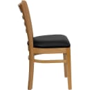 Flash Furniture XU-DGW0005LAD-NAT-BLKV-GG Restaurant Chair w/ Ladder Back & Black Vinyl Seat - Beechwood, Natural Finish thumbnail 3