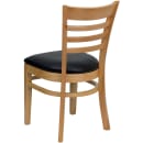 Flash Furniture XU-DGW0005LAD-NAT-BLKV-GG Restaurant Chair w/ Ladder Back & Black Vinyl Seat - Beechwood, Natural Finish thumbnail 4