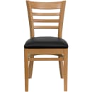 Flash Furniture XU-DGW0005LAD-NAT-BLKV-GG Restaurant Chair w/ Ladder Back & Black Vinyl Seat - Beechwood, Natural Finish thumbnail 5