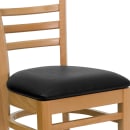 Flash Furniture XU-DGW0005LAD-NAT-BLKV-GG Restaurant Chair w/ Ladder Back & Black Vinyl Seat - Beechwood, Natural Finish thumbnail 7