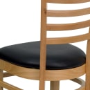 Flash Furniture XU-DGW0005LAD-NAT-BLKV-GG Restaurant Chair w/ Ladder Back & Black Vinyl Seat - Beechwood, Natural Finish thumbnail 8