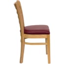 Flash Furniture XU-DGW0005LAD-NAT-BURV-GG Restaurant Chair w/ Ladder Back & Burgundy Vinyl Seat - Beechwood, Natural Finish thumbnail 2