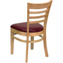 Flash Furniture XU-DGW0005LAD-NAT-BURV-GG Restaurant Chair w/ Ladder Back & Burgundy Vinyl Seat - Beechwood, Natural Finish thumbnail 3